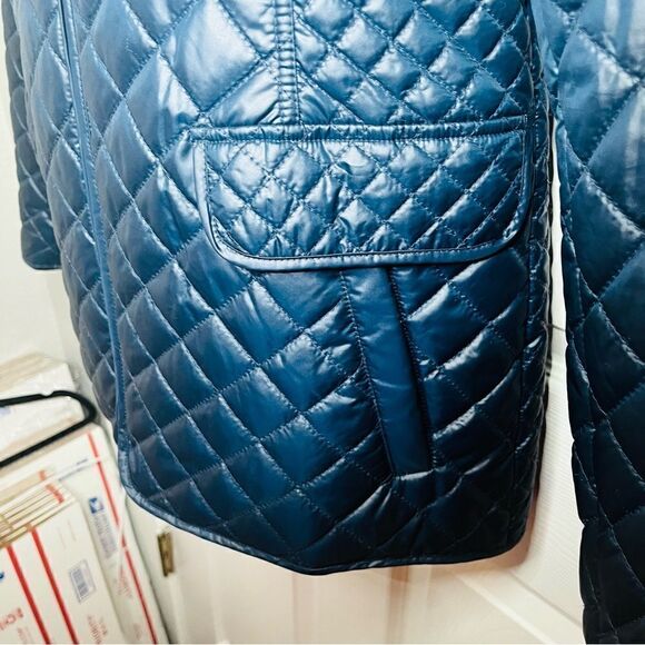 Ellen Tracy Lightweight Insulated Quilted Jacket Zipper Navy Blue M - Picture 4 of 12